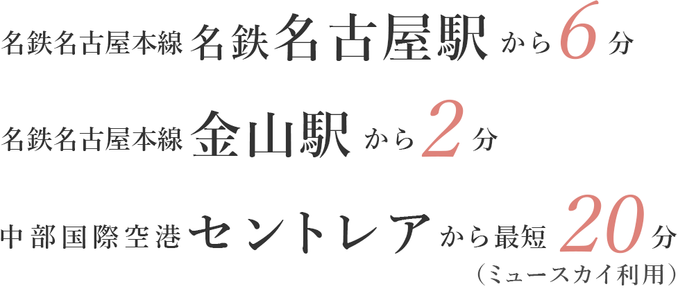 名鉄名古屋駅から6分