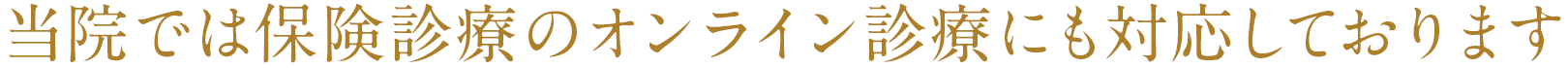 当院では保険診療のオンライン診療にも対応しております